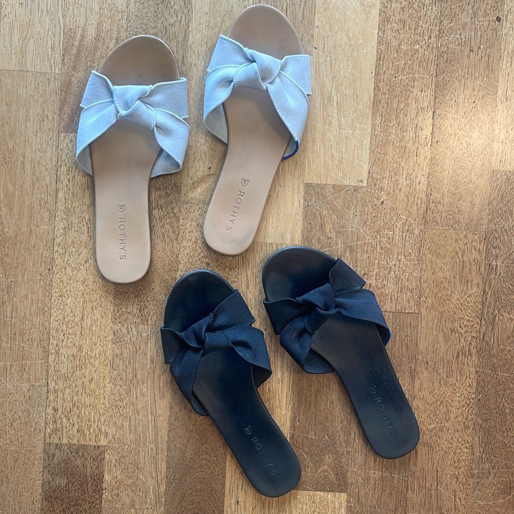 Set of Rothy’s the knot sandals worn size 8.5